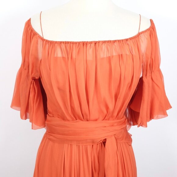 J. Mendel long dress gown sz 6 tassels train off shoulder Sp 2008 - Picture 11 of 16